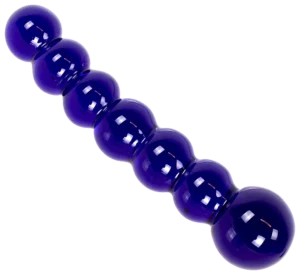 Glazen Dildo Black/Blue Beads