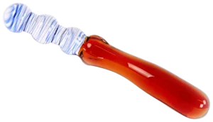 Glazen Dildo Blue & Amber Curves