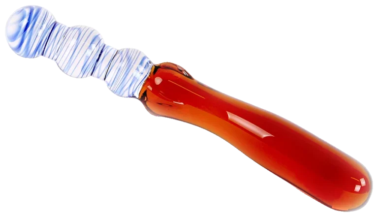 Glazen Dildo Blue & Amber Curves
