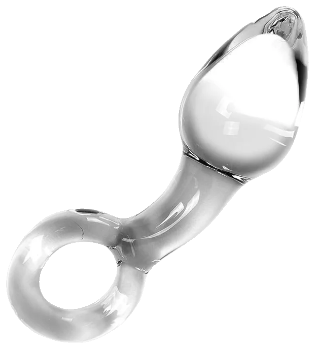 Glazen Buttplug Clear met O-ring