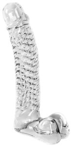 Glazen Dildo Clear Penis Ribbed