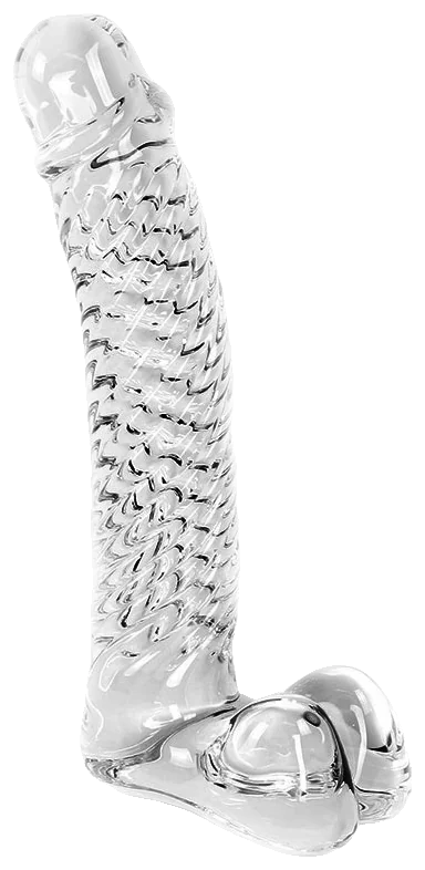 Glazen Dildo Clear Penis Ribbed