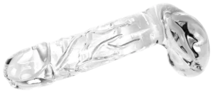 Glazen Dildo Clear Penis Round met Balls