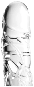 Glazen Dildo Clear Penis Round met Balls