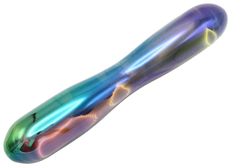 Glazen dildo Rainbow met iriserende regenboogglans