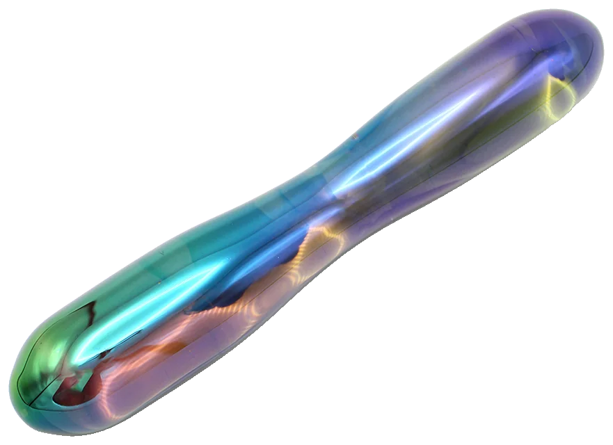Glazen dildo Rainbow met iriserende regenboogglans