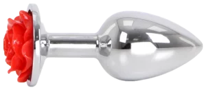 Aluminium Buttplug met Roos (Rood)