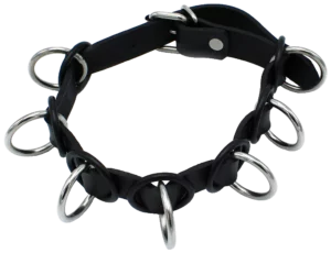 Leren Halsband met 7 Ringen