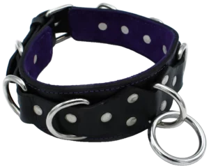 Leren Halsband Deluxe met O-ring en D-ringen