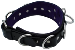 Leren Halsband Deluxe met O-ring en D-ringen