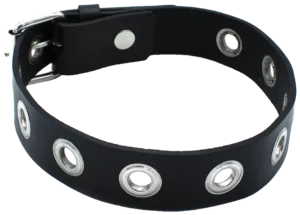 Slanke Leren Halsband met Ringogen