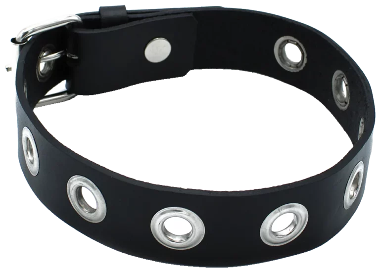 Slanke Leren Halsband met Ringogen