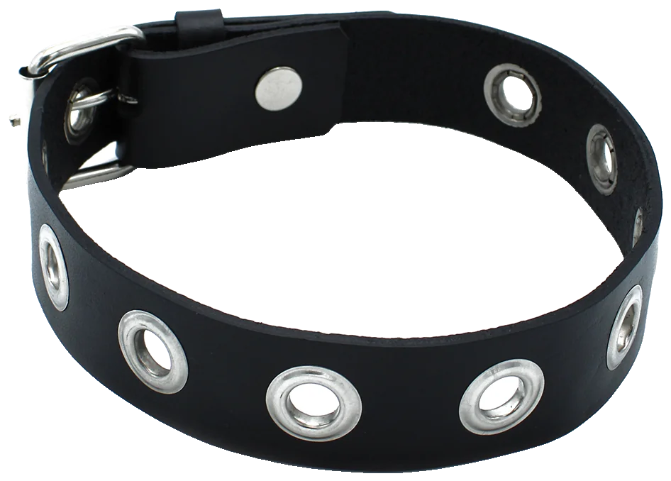 Slanke Leren Halsband met Ringogen