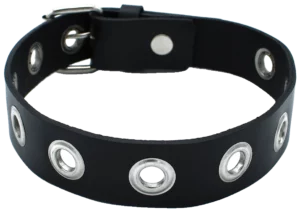 Slanke Leren Halsband met Ringogen