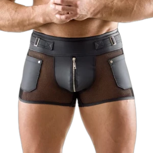 Svenjoyment wetlook boxer, gedragen, vooraanzicht