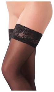 Amorable hold-up kousen met kanten boord in zwart, gedragen