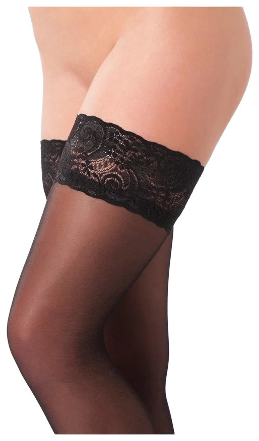 Amorable hold-up kousen met kanten boord in zwart, gedragen