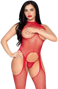 Leg Avenue Open Bodystocking met Slipje Rood