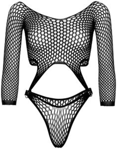 Leg Avenue Netbody met Lange Mouwen Zwart