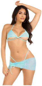 Leg Avenue Strass Bikinitop met String en Sarong