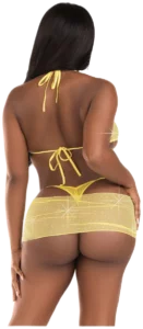 Leg Avenue Strass Bikinitop met String en Sarong