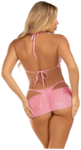 Leg Avenue Strass Bikinitop met String en Sarong